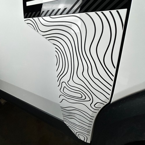 Topographic door trim decals - topographic,