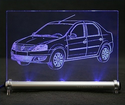 Dacia logan car engraving - dacia, on